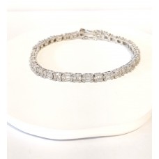 Ασημένιο βραχιόλι με ζιργκόν παγιέτα (SB46)